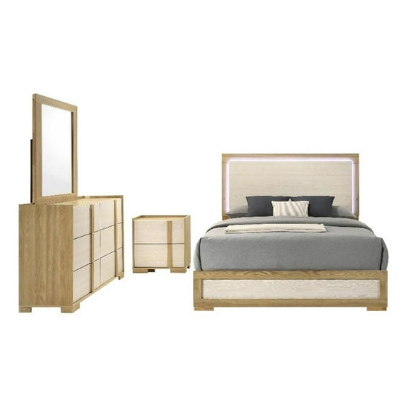 Hyland 4-piece Eastern King Bedroom Set Natural