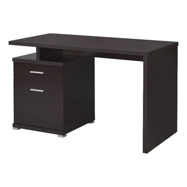 Coaster Irving 2-Drawer Contemporary Wood Office Desk with Cabinet Cappuccino
