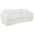 thumbnail image 1 of Isabella Faux Sheepskin Upholstered Sofa Natural, 1 of 10