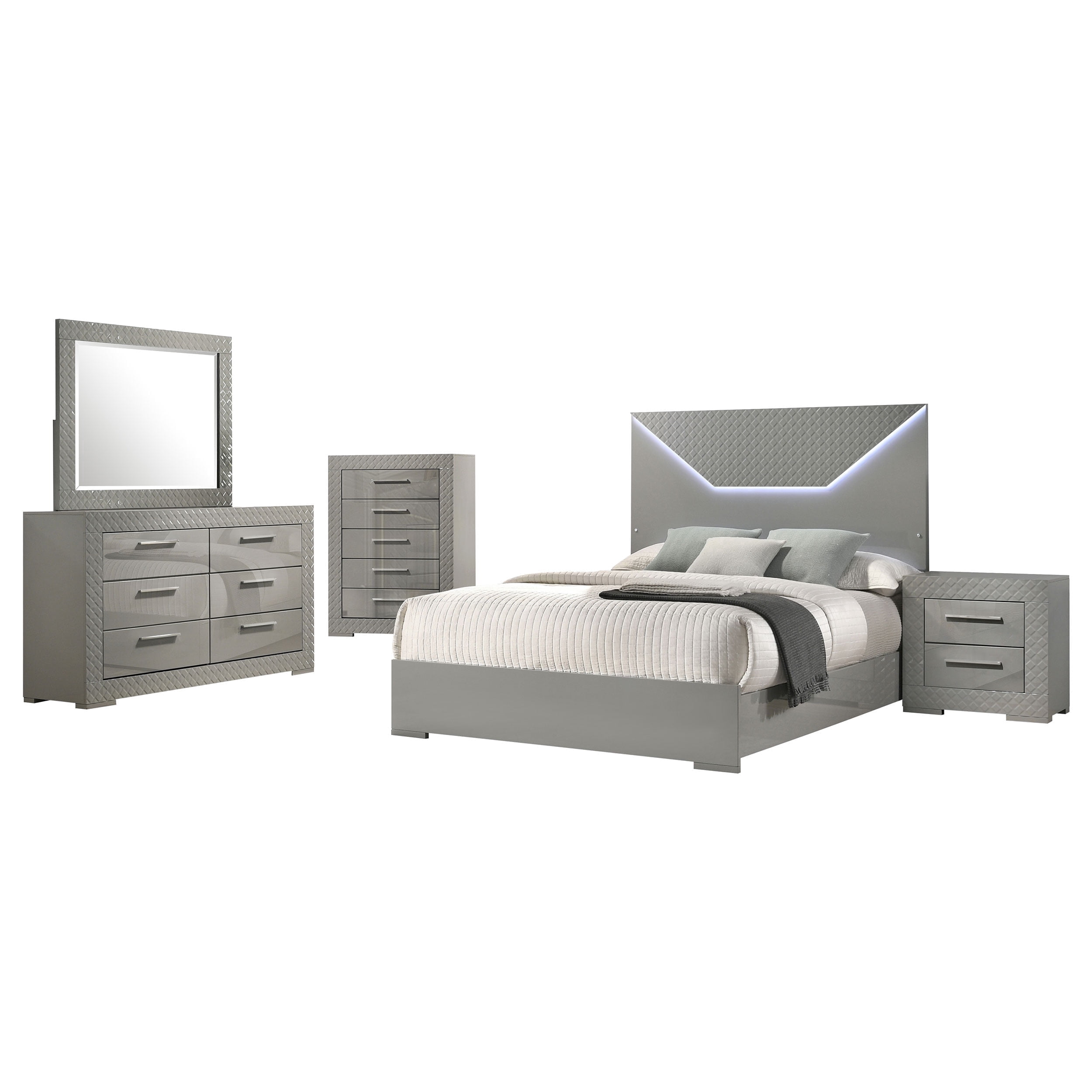 Grey High Gloss - 5-Piece