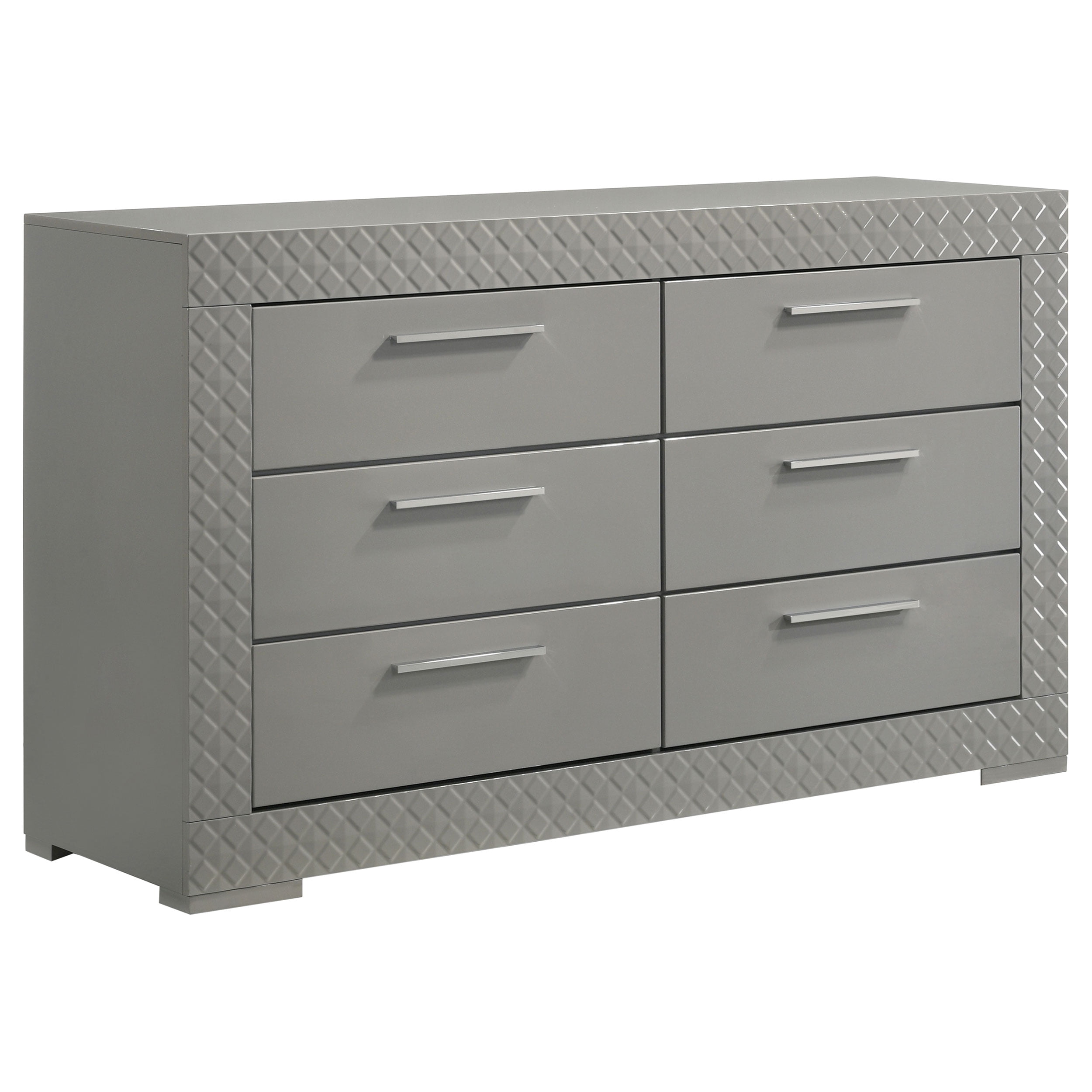 Ives 6-drawer Dresser and Mirror Grey High Gloss - Walmart.com Ives 6-drawer Dresser and Mirror Grey High Gloss - Walmart.com