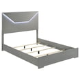 thumbnail image 1 of Ives Queen Panel Bed LED Headboard Grey High Gloss, 1 of 9
