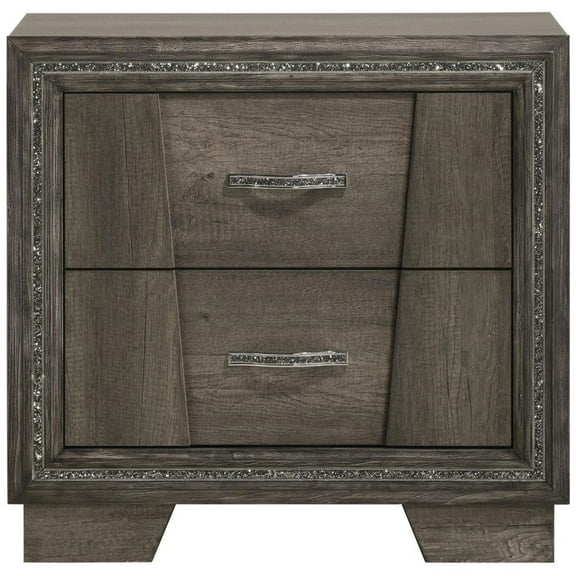 Coaster Janine 2-drawer Transitional Wood Nightstand in Gray