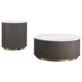 thumbnail image 1 of Jason 2-piece Round Marble Coffee and End Table Set White, 1 of 6