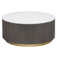 thumbnail image 1 of Jason Round White Marble Top Coffee Table Charcoal, 1 of 7