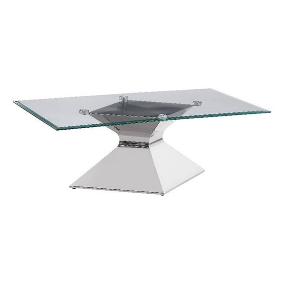Jenny Glass Top Stainless Steel Coffee Table Chrome