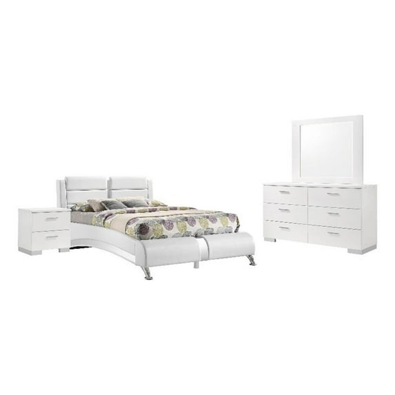 Jeremaine 4-piece California King Bedroom Set Glossy White