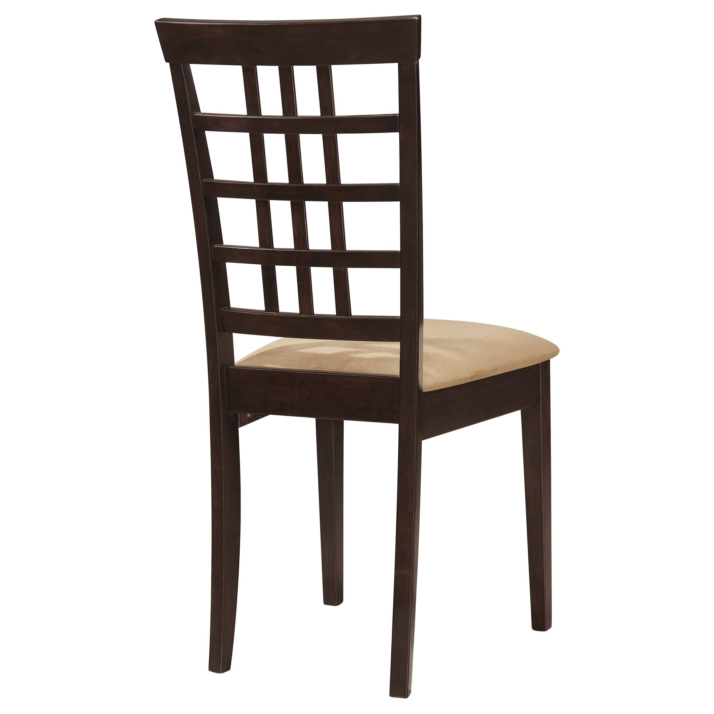 High-Back Traditional Beige Microfiber Upholstered Side Chair