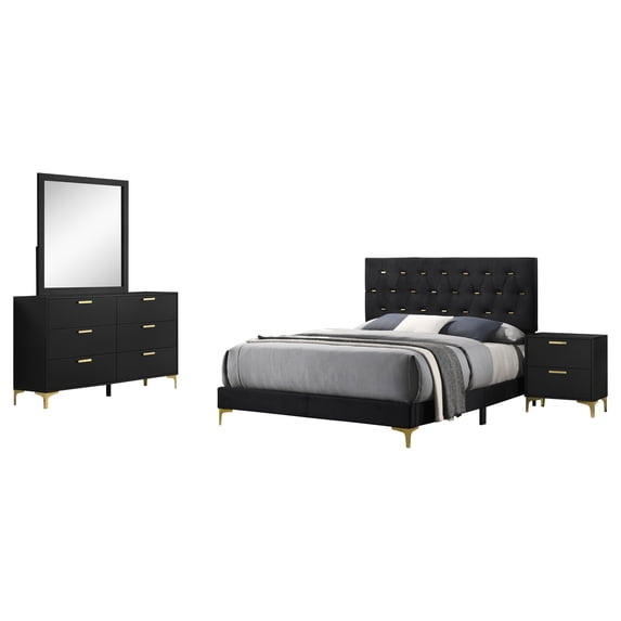Coaster Kendall 4-Piece Queen Bedroom Set, Black