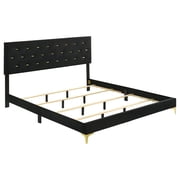 Coaster Kendall Upholstered Eastern King Panel Bed, Black