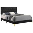 thumbnail image 1 of Kendall Tufted Panel Queen Bed Black and Gold, 1 of 8