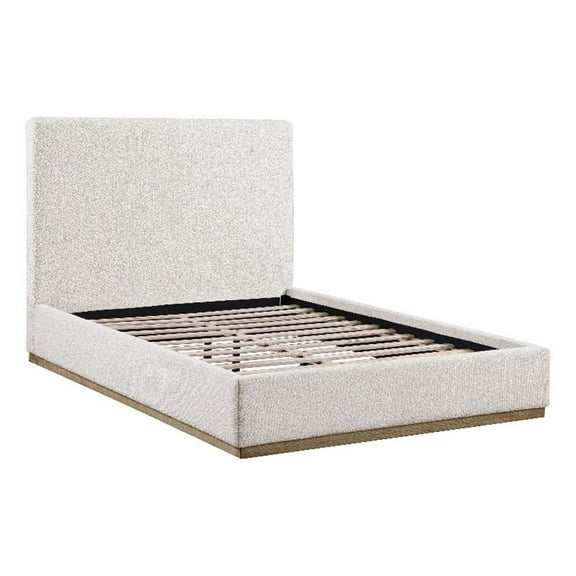 Knox Upholstered EASTERN KING Panel Bed Cream