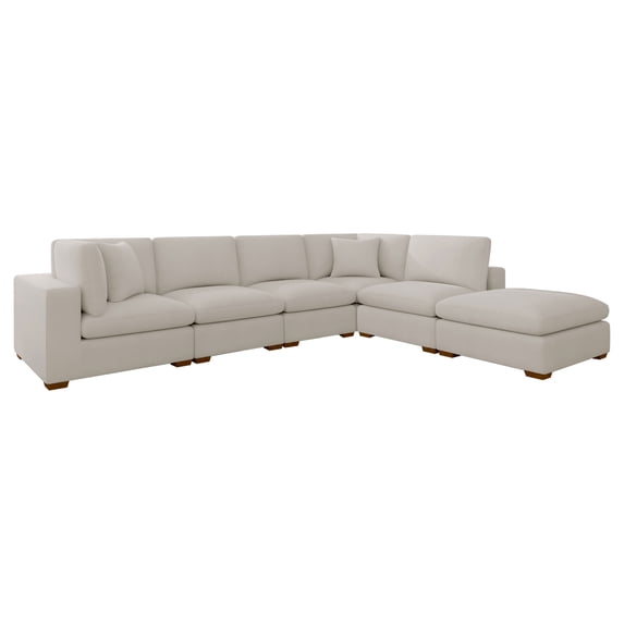 Lakeview 6-piece Fabric Upholstered Modular Sectional Sofa Ivory