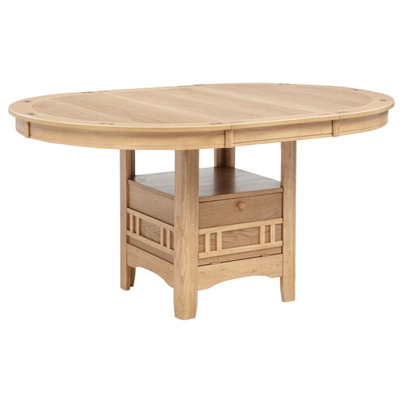 Coaster Lavon Oval 60-Inch Wood Extension Leaf Dining Table, Light Oak
