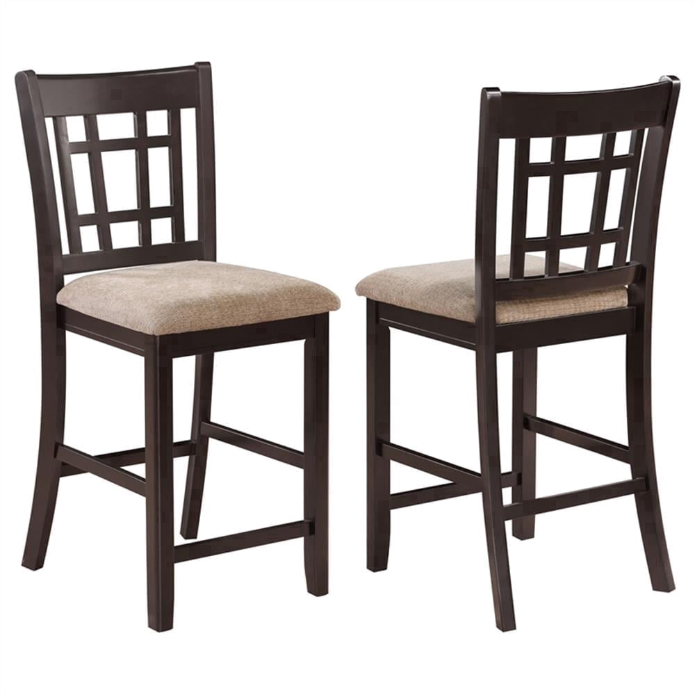 Lavon Wood Counter Height Dining Chair Tan and Espresso (Set of 2)