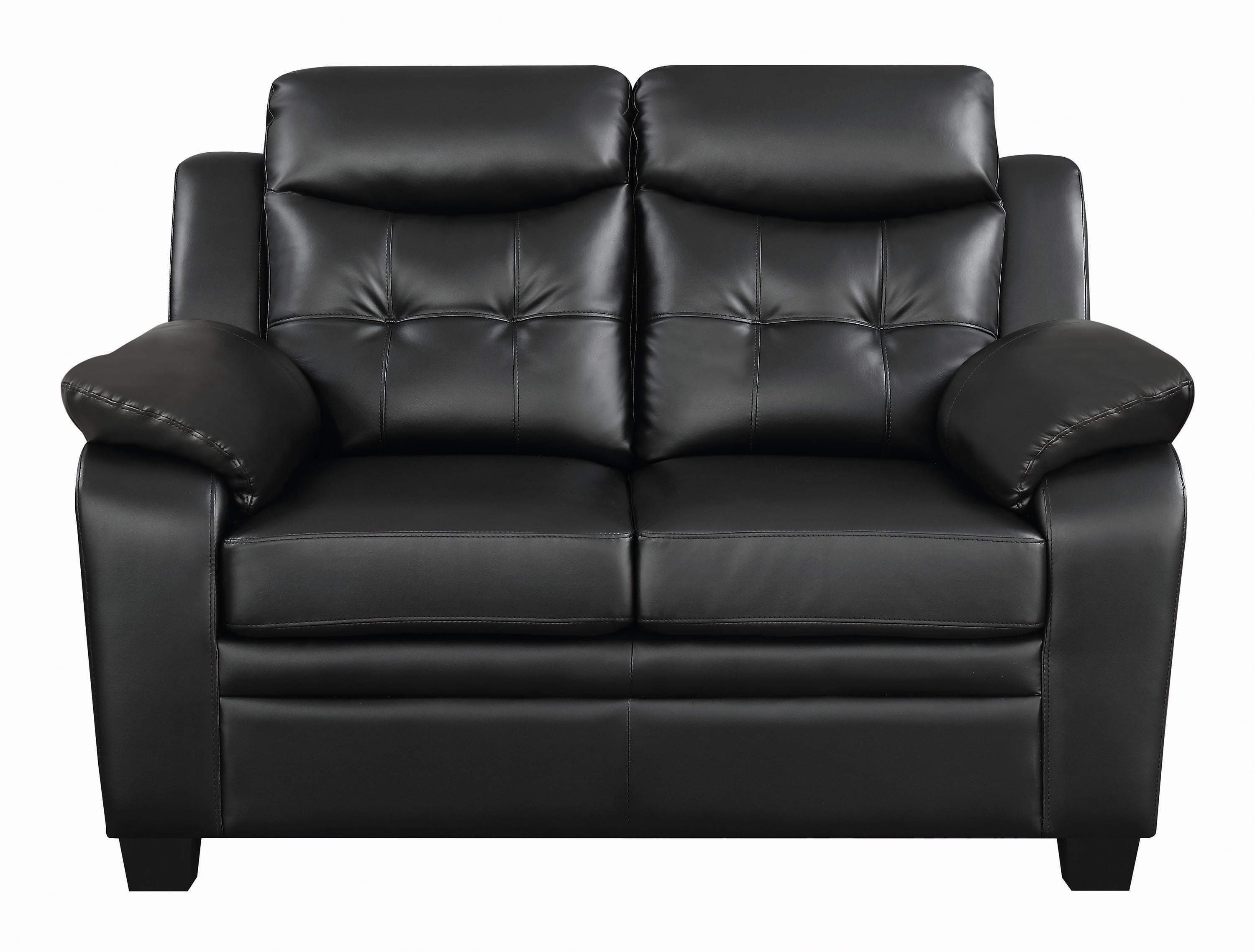 Coaster Leather Sofa Black Finish 506551