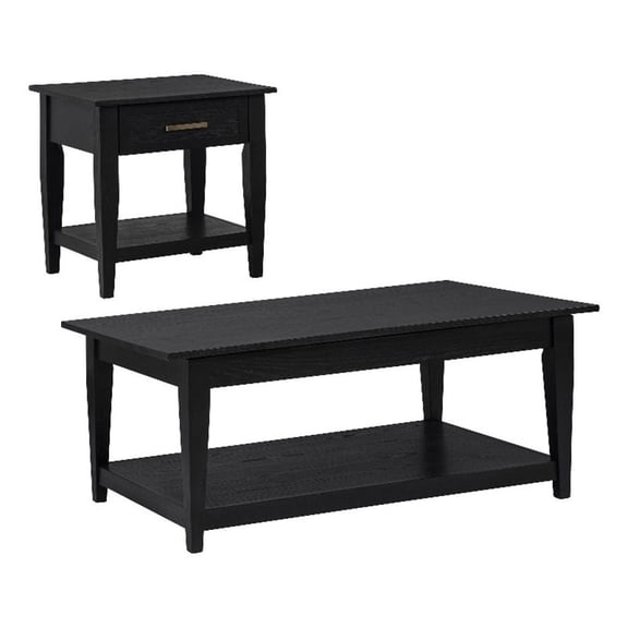 Coaster Lindenton 2-Piece Wood Lift-Top Coffee Table Set in Black