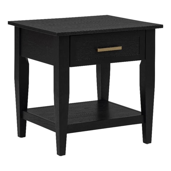 Coaster Lindenton Rectangular Wood Occasional Side End Table in Black