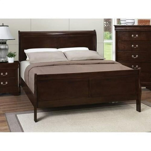 Coaster Louis Philippe Full Sleigh Bed in Cappuccino