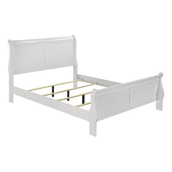 Louis Philippe 47-inch Eastern King Sleigh Panel Bed White