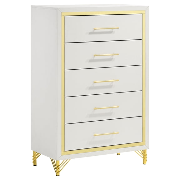 Lucia 5-drawer Bedroom Chest of Drawers White