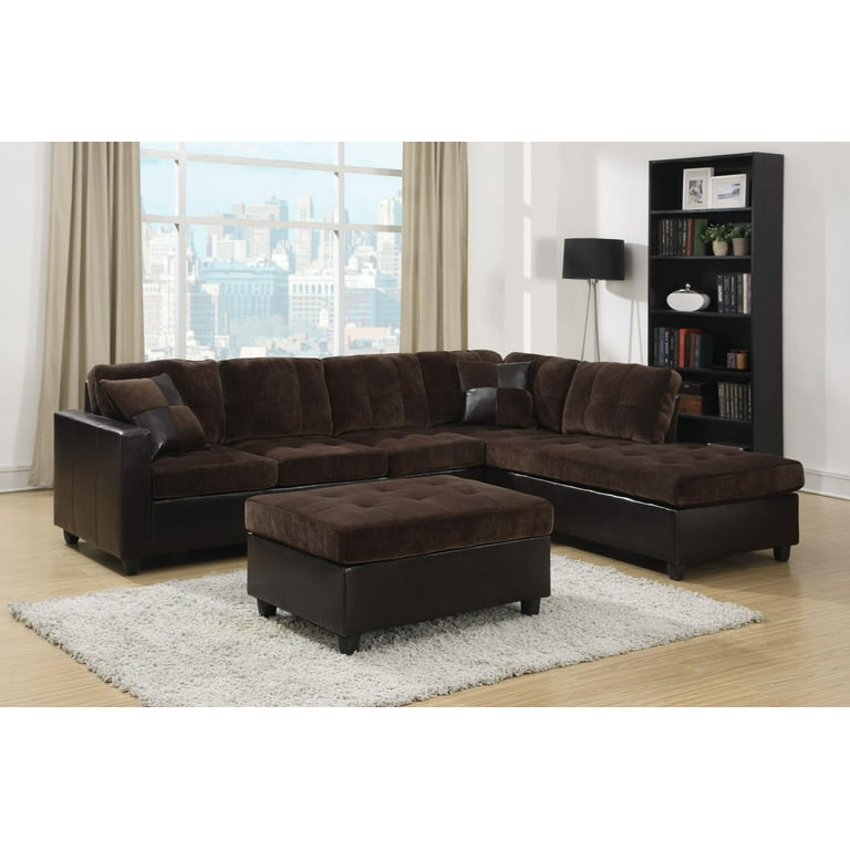 Black suede sales sectional couch