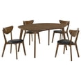 thumbnail image 1 of Jedda 5-piece Oval Dining Table Set Dark Walnut, 1 of 14