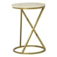 thumbnail image 1 of Coaster Malthe Round Metal Accent Table with Marble Top in Antique Gold/White, 1 of 2