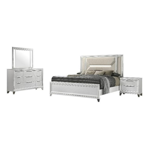 Marmore 4-piece Eastern King Bedroom Set White