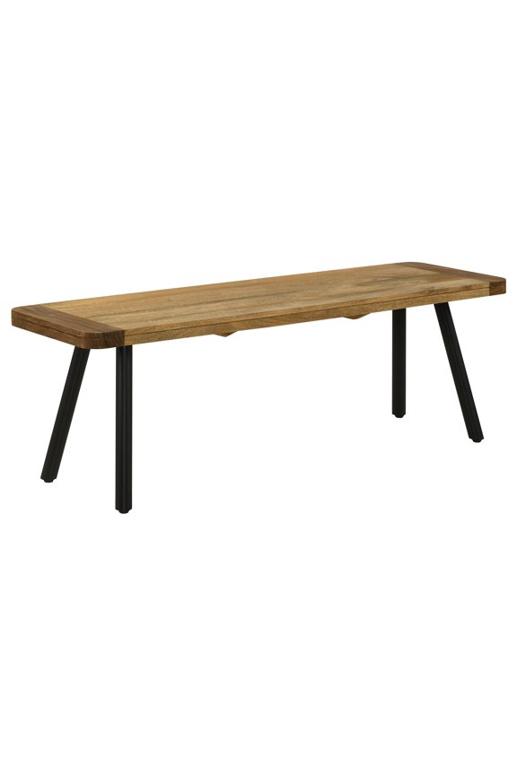 Maverick Wood Dining Bench Natural Mango and Black