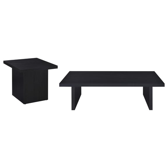 Max 2-piece Rectangular Coffee and End Table Set Black
