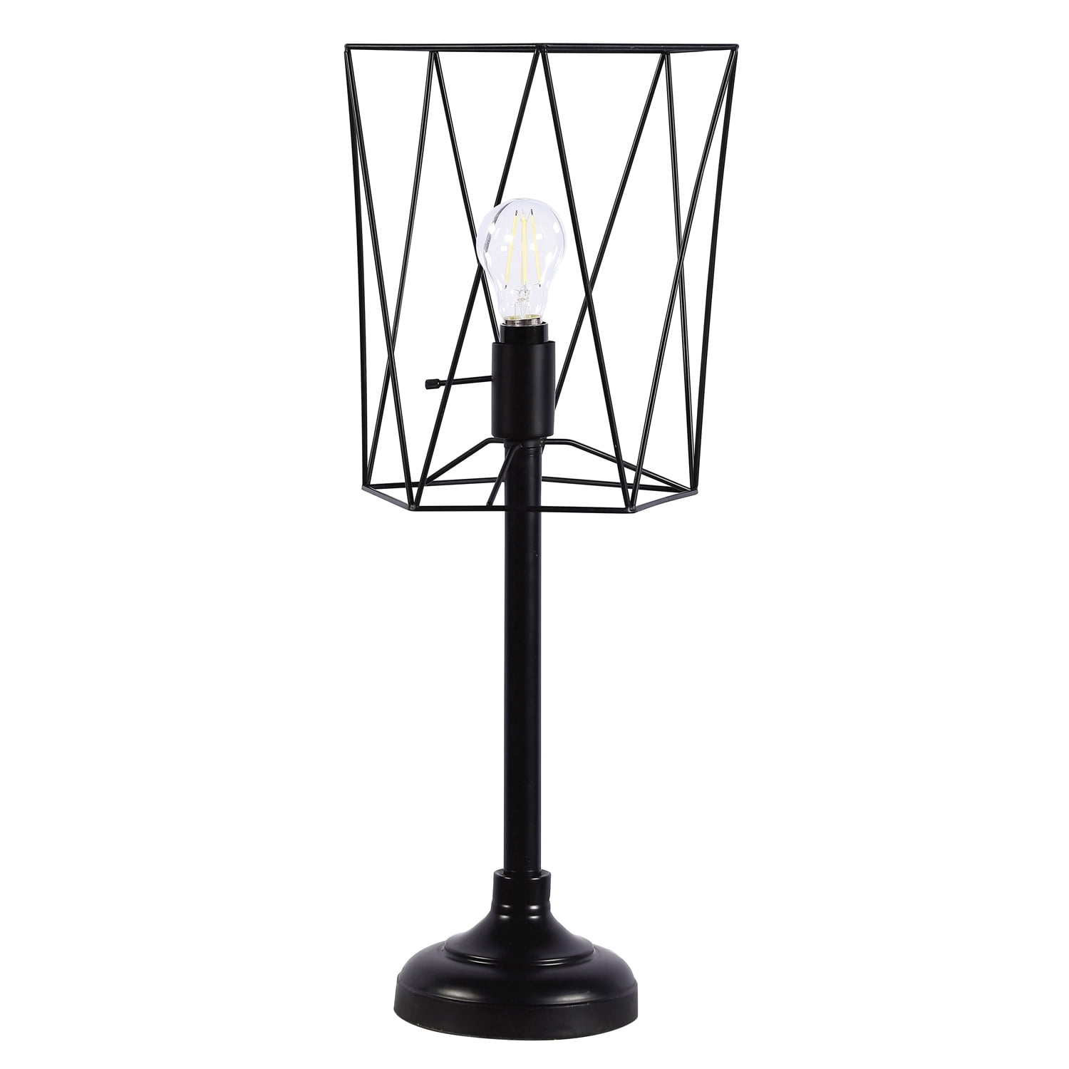 Edison Black Metal Wire Cage Table Lamp