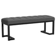 thumbnail image 1 of Mesa Boucle Upholstered Tufted Accent Bench Charcoal, 1 of 8