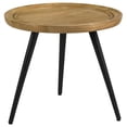 thumbnail image 1 of Coaster Zoe Round Mango Wood Side End Table in Natural and Black, 1 of 5