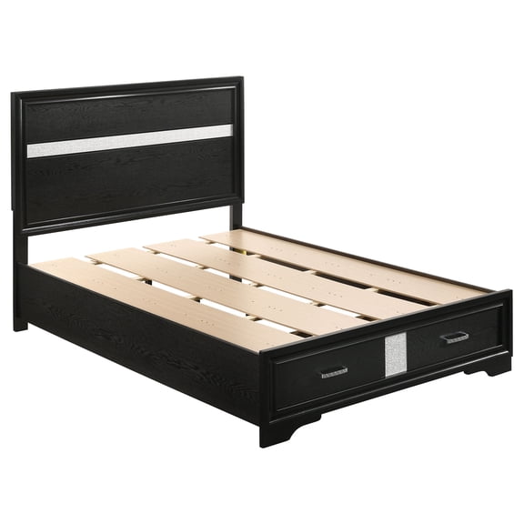 Coaster Miranda 51-Inch Wood Full Storage Panel Bed, Black