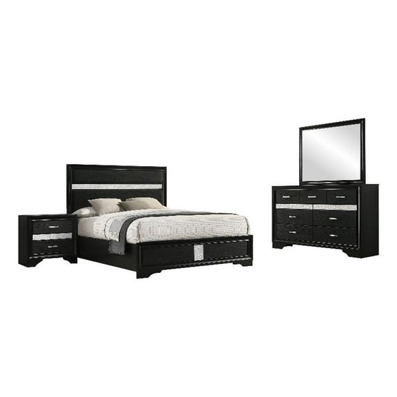 Miranda 4-piece Queen Bedroom Set Black