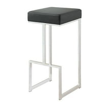 Gervase Square Bar Stool Black and Chrome