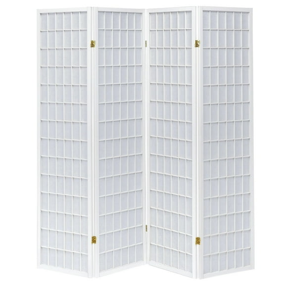 Roberto 4-Panel Room Divider Folding Shoji Screen White