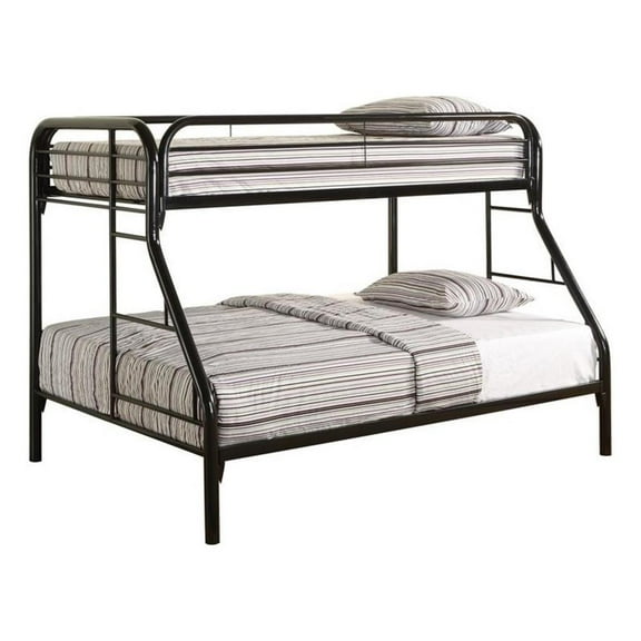 Coaster Morgan Modern Twin over Full Metal Bunk Bed in Black Finish