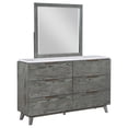 thumbnail image 1 of Nathan 6-drawer Dresser with Mirror White Marble and Grey, 1 of 4