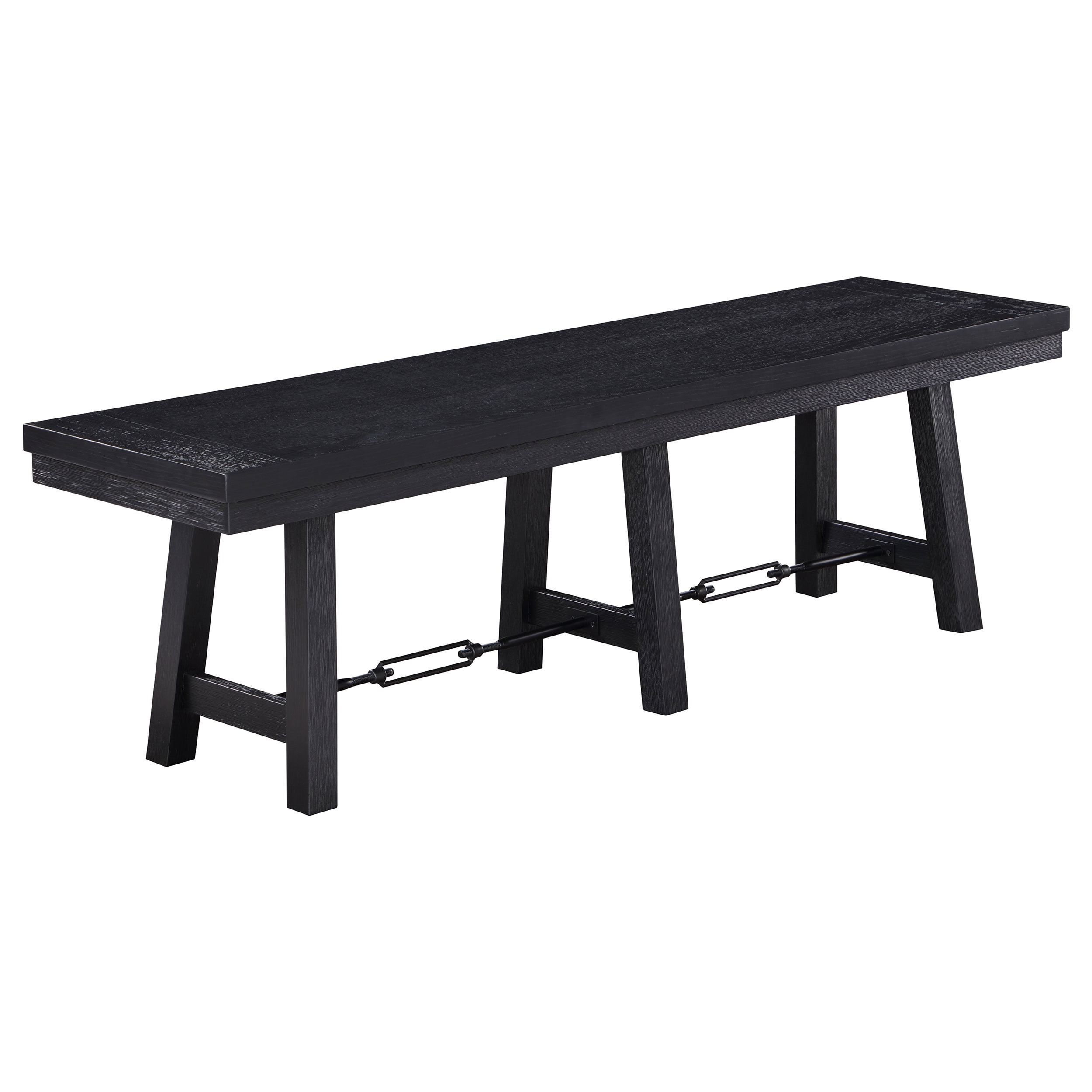 Newport Black Trestle Industrial Dining Bench