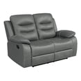 thumbnail image 1 of Coaster Nova Leather Upholstered Motion Reclining Loveseat Dark Gray, 1 of 15