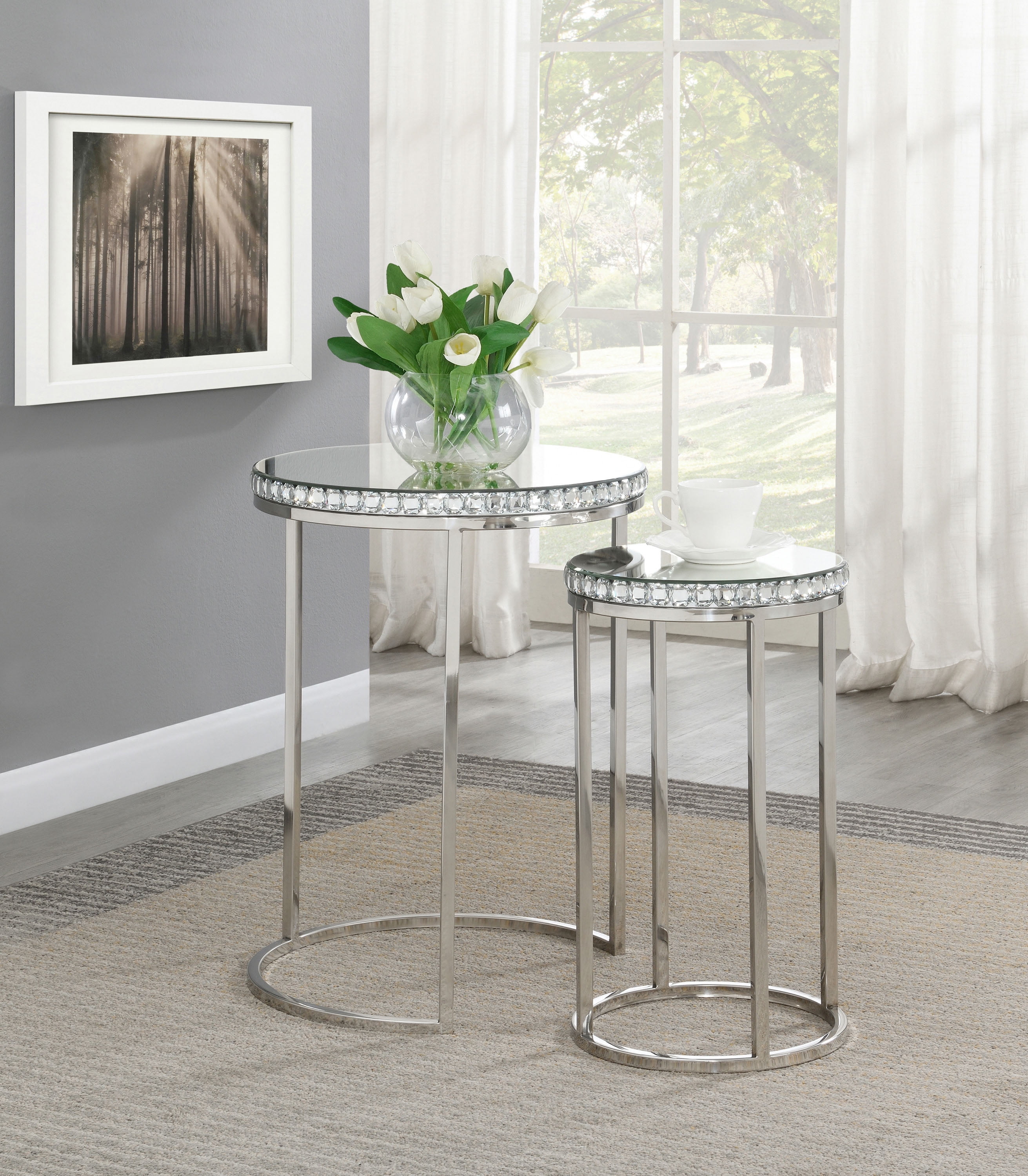 Nyla 3-Piece Black and Gray Rectangular Occasional Table Set