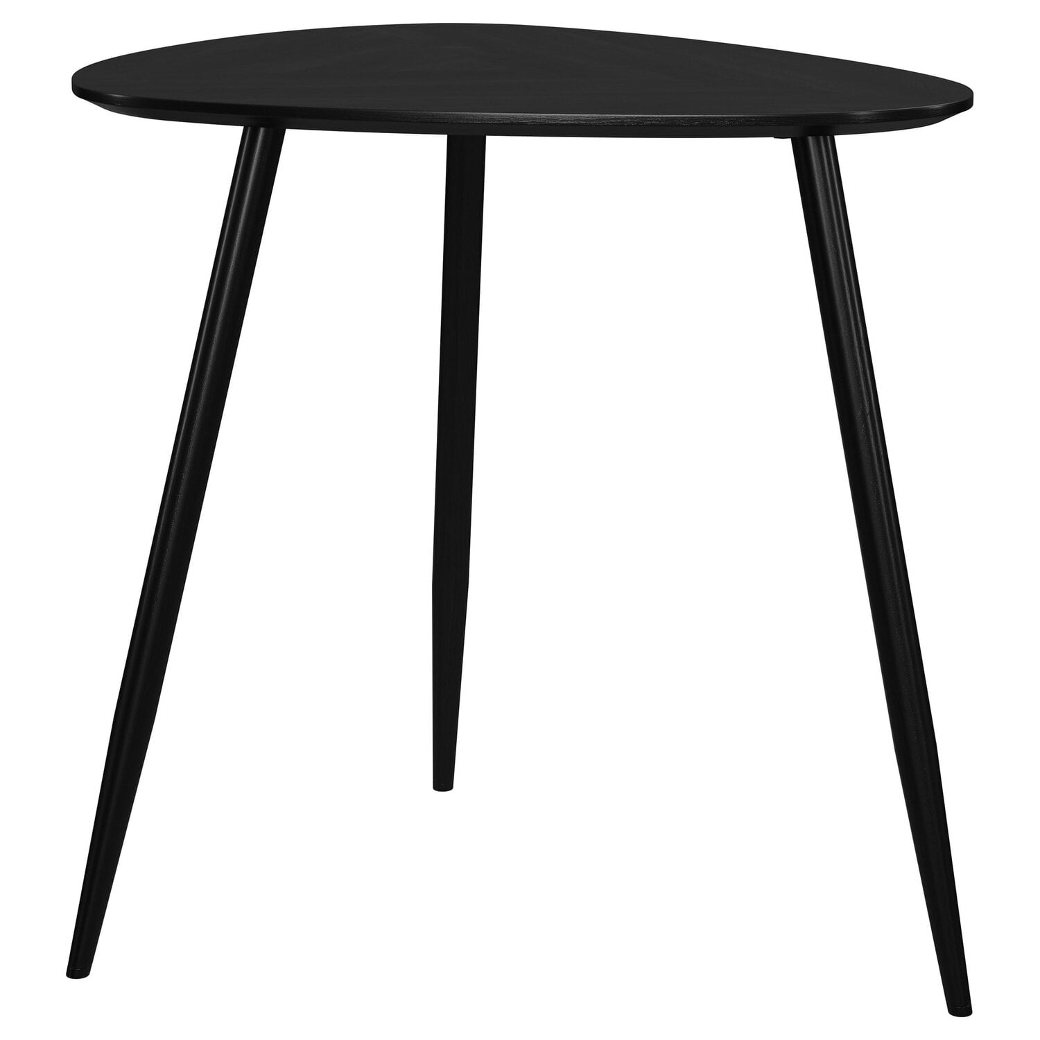 Odessa Black Mango Wood Triangular End Table with Iron Legs