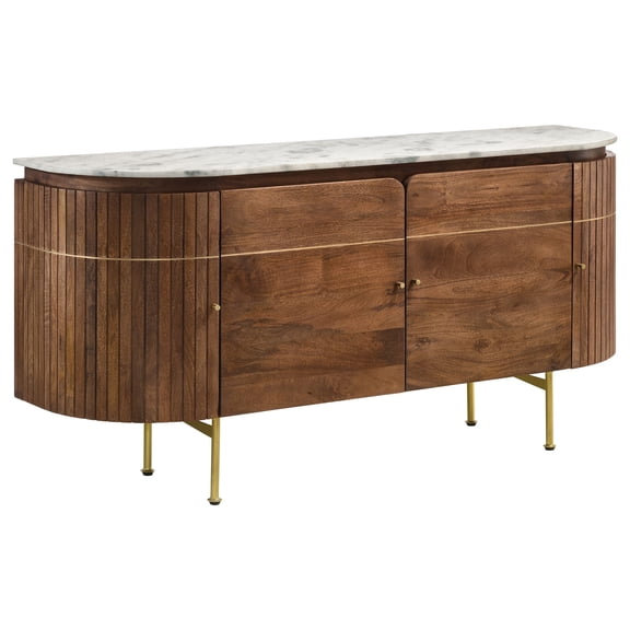 Coaster Ortega 4-Door Marble Top Sideboard Buffet Cabinet, Natural