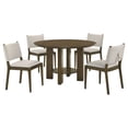 thumbnail image 1 of Ottowa 5-piece Round Wood Dining Room Table Set Brown, 1 of 14