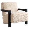 thumbnail image 1 of Coaster Fitzroy Faux Fur Upholstered Chair Solid Wood Arms Latte, 1 of 12