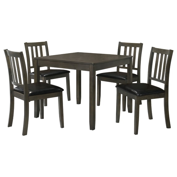 Parkwood 5-piece Square Dining Table Set Dark Ash Brown