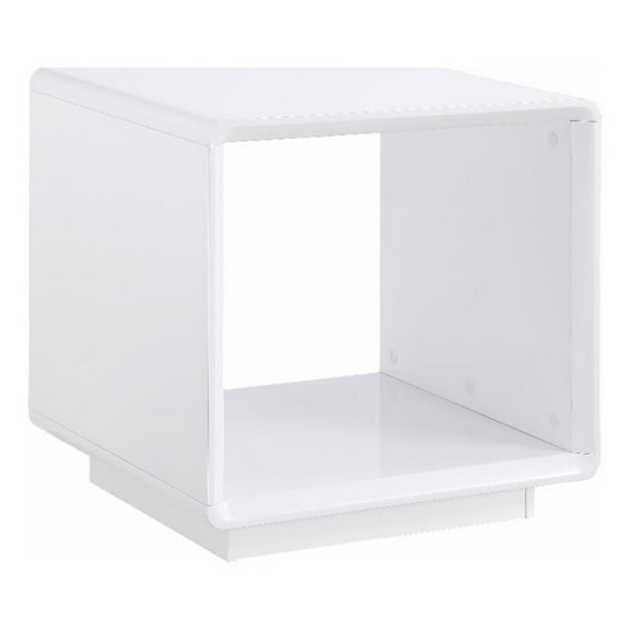 Paseo Square End Side Table White High Gloss