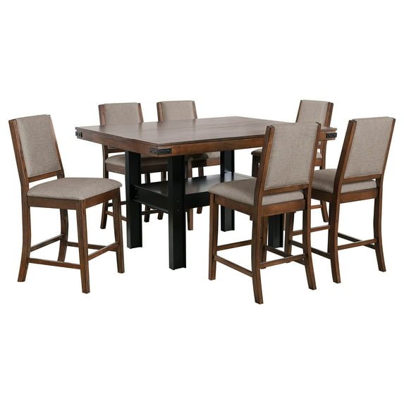 Coaster Patterson 7-piece Wood Counter Height Dining Set Brown and Black